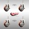 Service Caster 4 Inch 316SS Maroon Polyurethane Swivel 10mm Threaded Stem Caster Set Brake SS316TS20S414-PPUB-MRN-TLB-M1015-4 - alternate 4